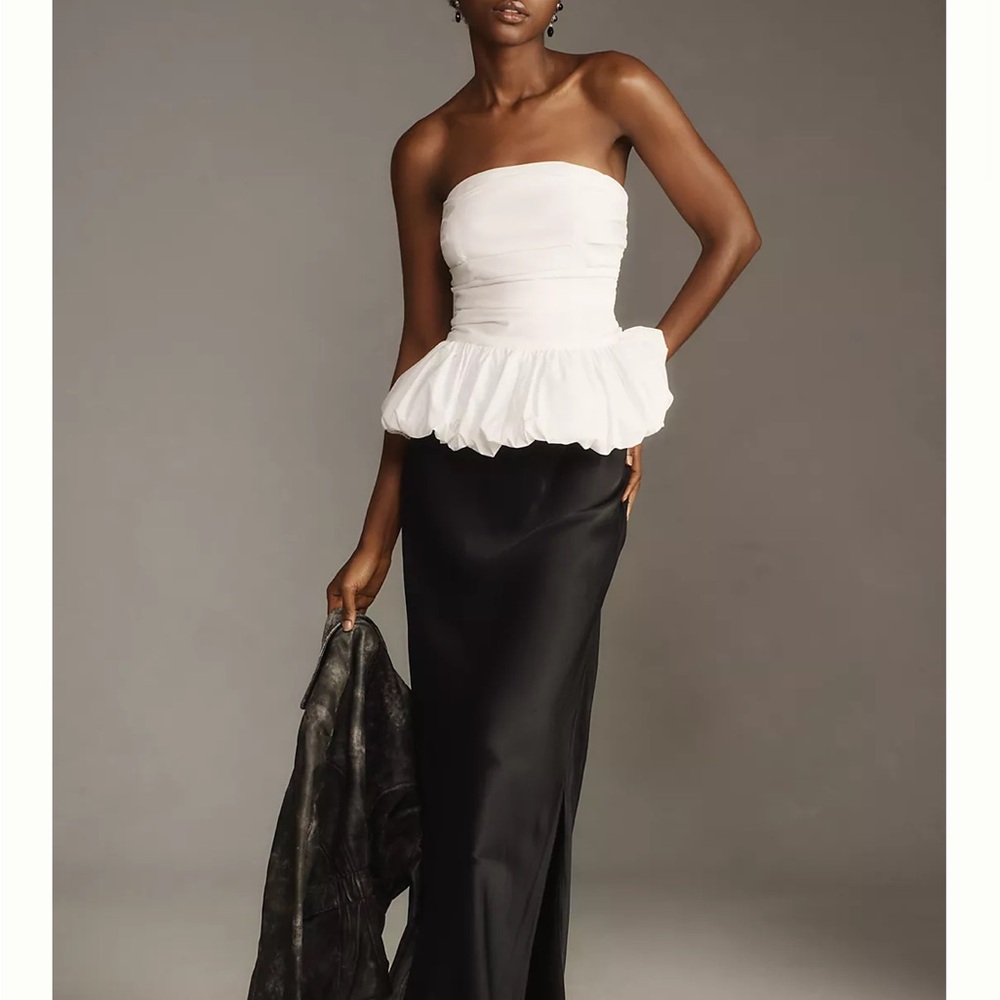 Ruched bubble hem tube top